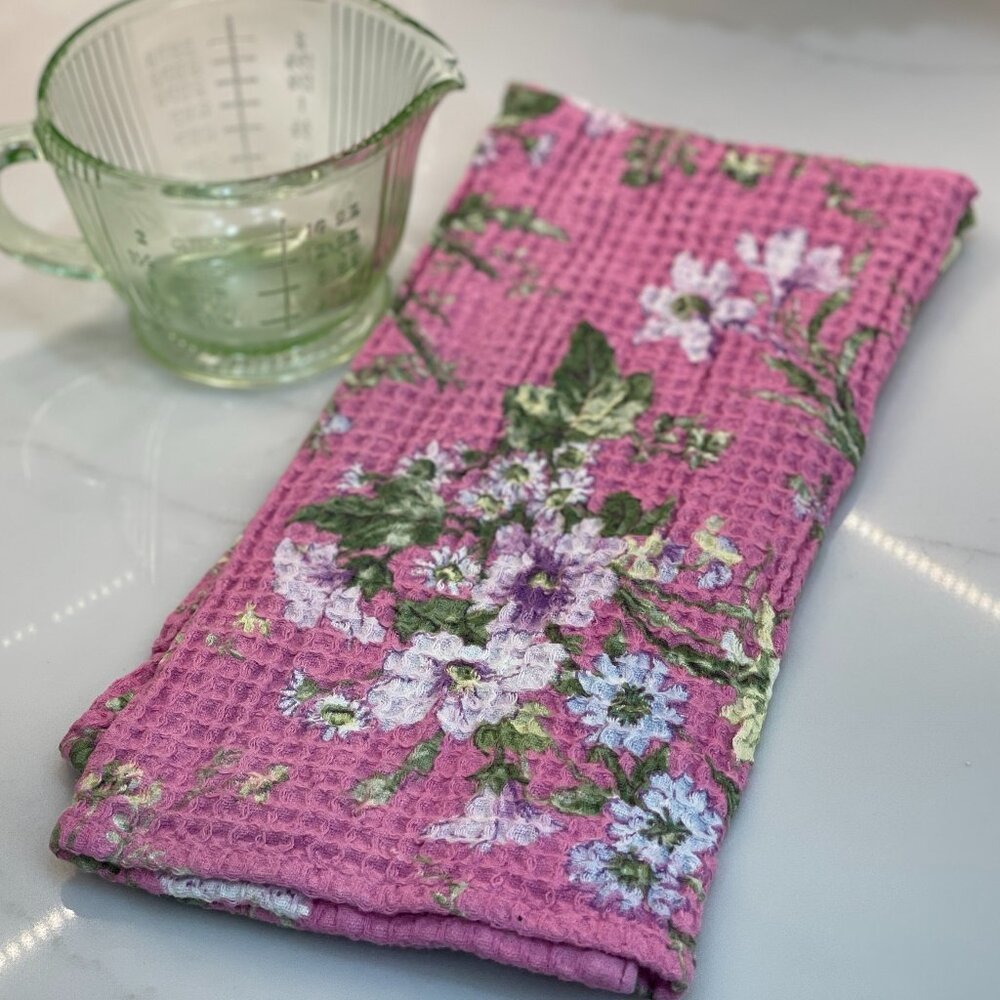 April Cornel Romantic Vintage Style Waffle Dish Towel -NWT - Picture 4 of 8